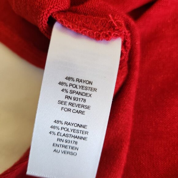 NWT  T-Tahari Women's Size Large Red Mock Neck Long Sleeve Vented Sweater Casual - Picture 16 of 16